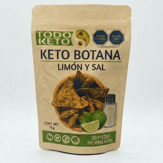 Keto Botana Limón y Sal - Snack horneados, Crujientes y Sin Carbohidratos (70g)