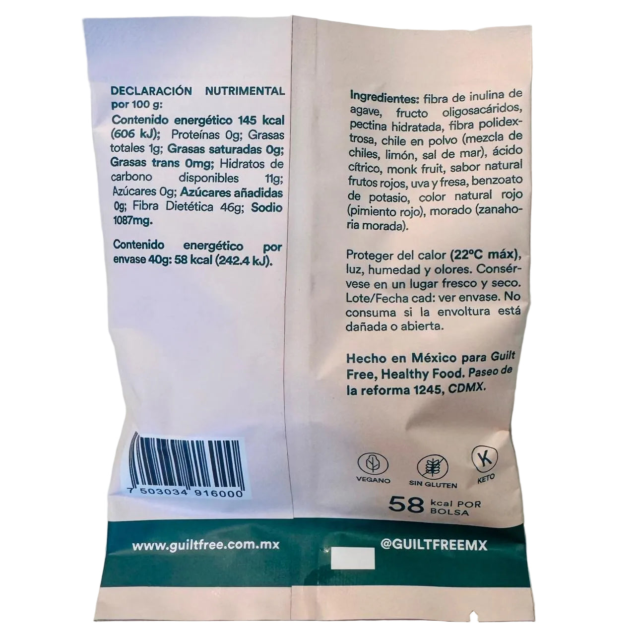 Gomitas Enchiladas Sin Azúcar (Keto y Veganas) 40g - Guilt Free