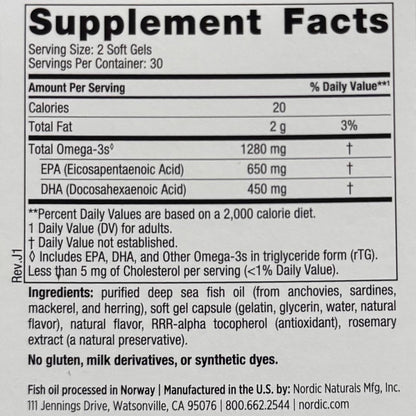 Ultimate Omega - Salud Corazón y Cerebro  - Nordic Naturals